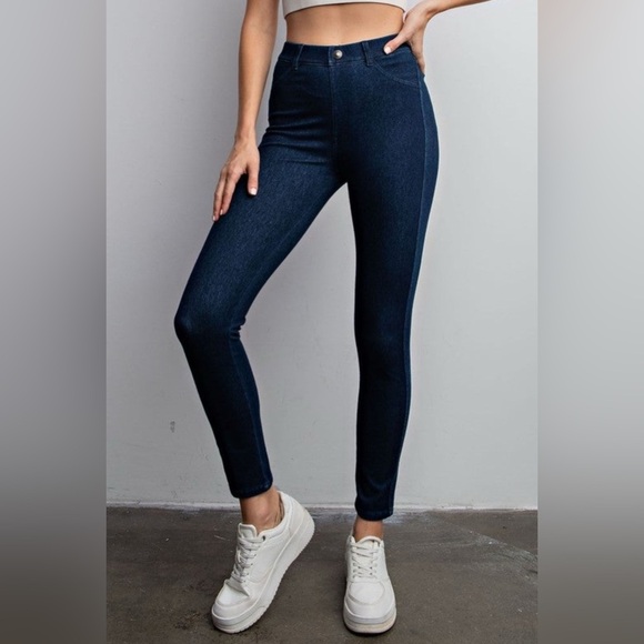 NWT Dark Wash Cotton Stretch Denim Pants - Picture 1 of 5